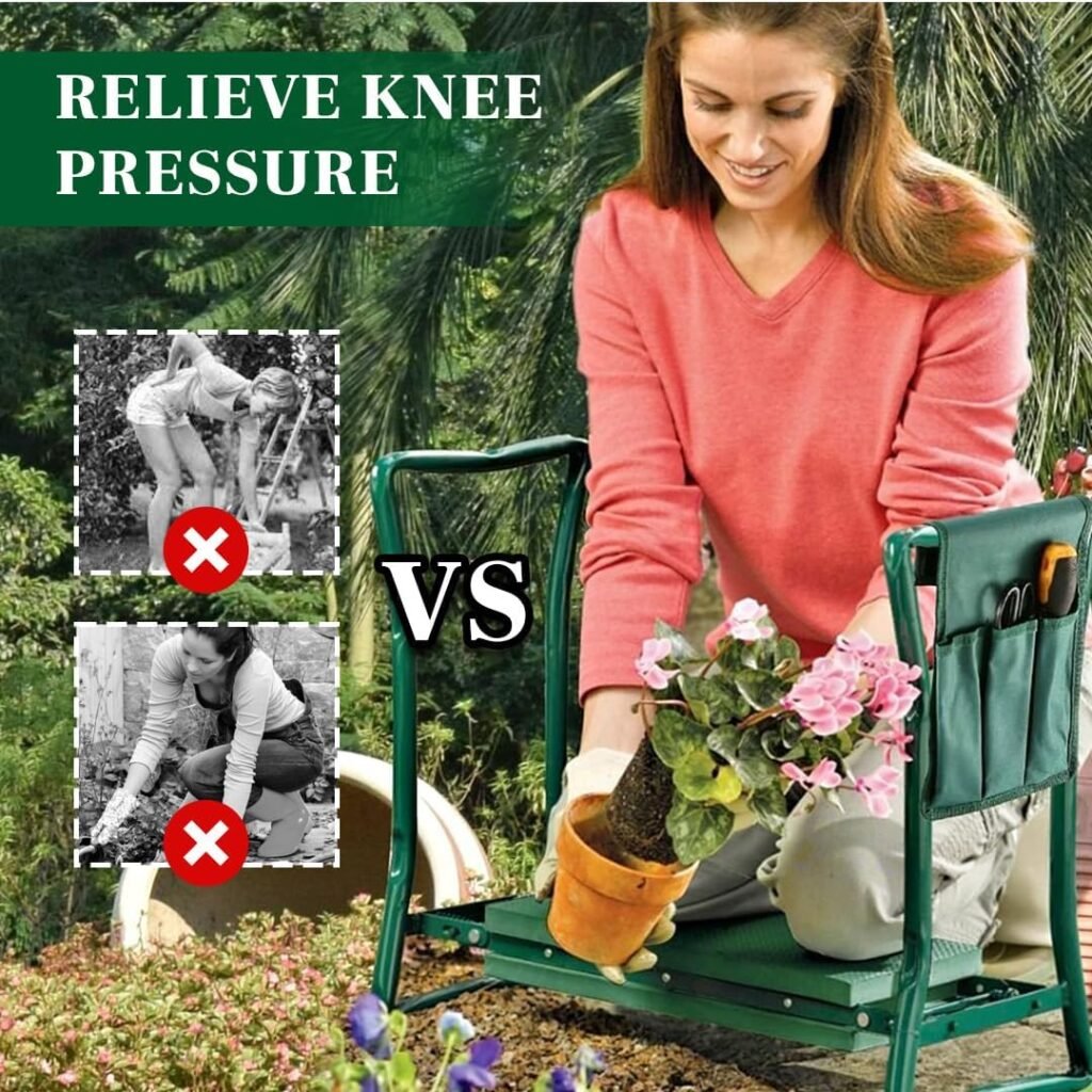 Garden Kneeler Seat with 2 Tool Bags
