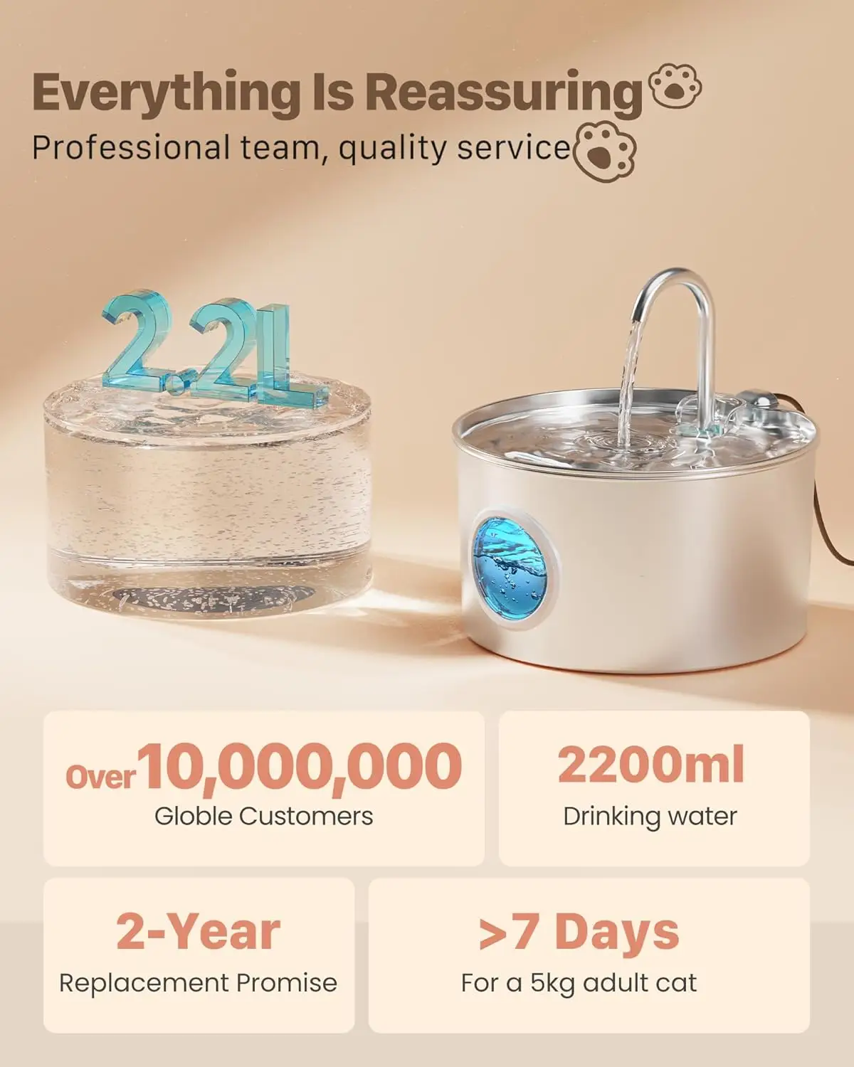 Stainless Steel Cat Water Fountain