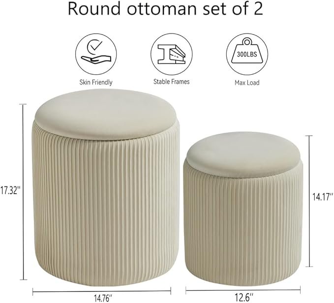 BLEXA Storage Upholstered Multifunctional Ottoman