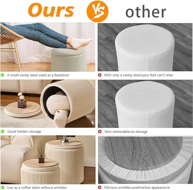 BLEXA Storage Upholstered Multifunctional Ottoman